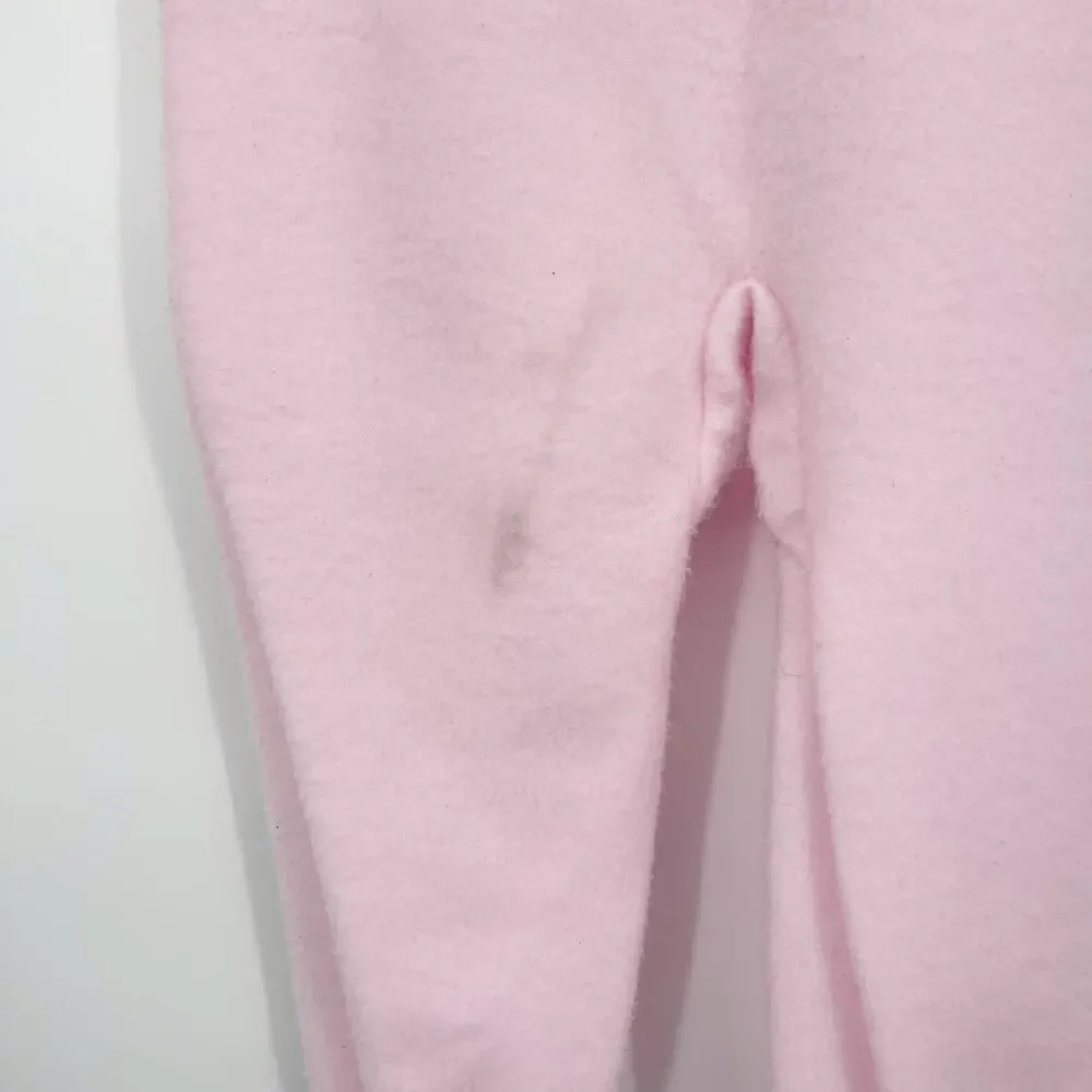 Osh Kosh B'Gosh VINTAGE Pink Footed Pajama Sleeper Zip up Fleece Baby Size 3T